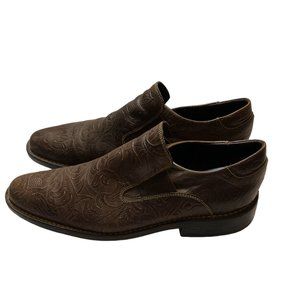 Cole Haan Red Label Vintage Rare Men's Slip On Embossed Leather Dress Shoes 11.5